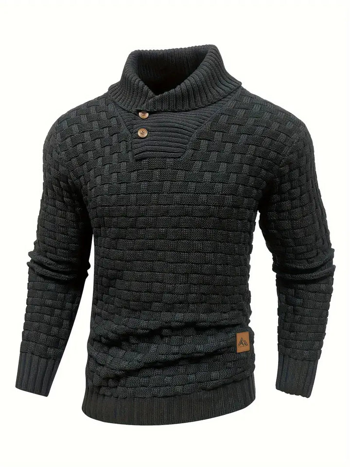 Marcin | Męski Sweter Knitwear Szalowy Kołnierz