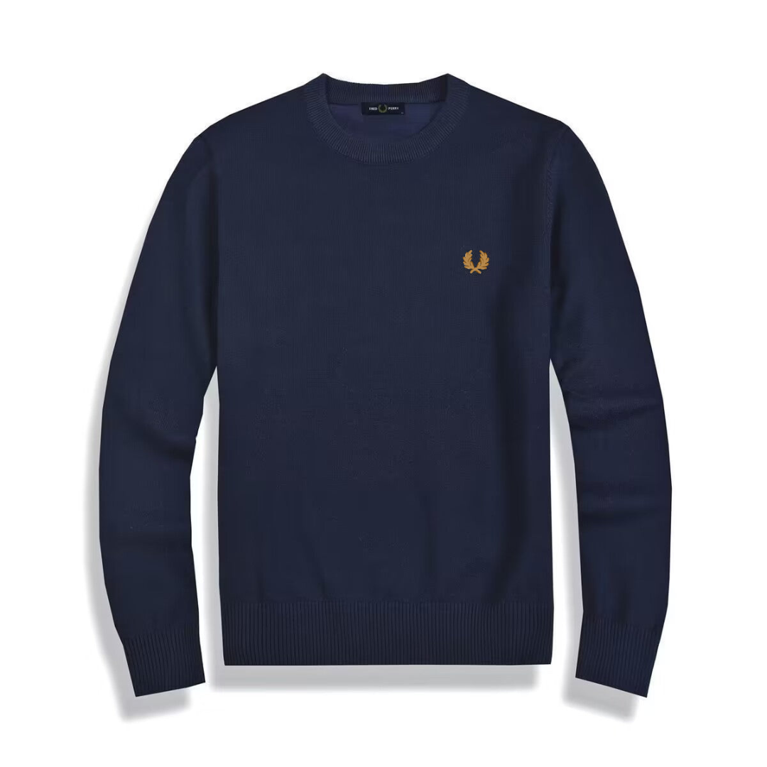 Tymon | Granatowy Sweter Meski z Okraglym Dekoltem