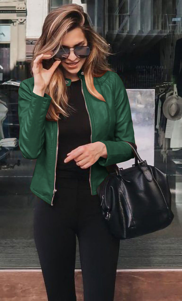 Kornelia | Czarna Skórzana Kurtka Damska Fitted