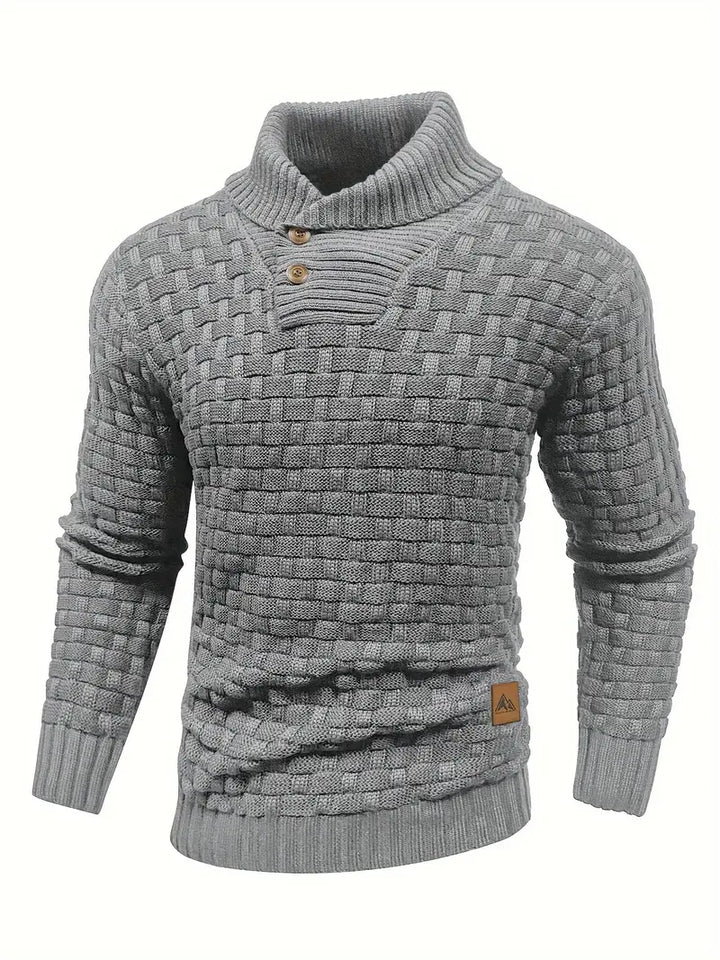 Marcin | Męski Sweter Knitwear Szalowy Kołnierz