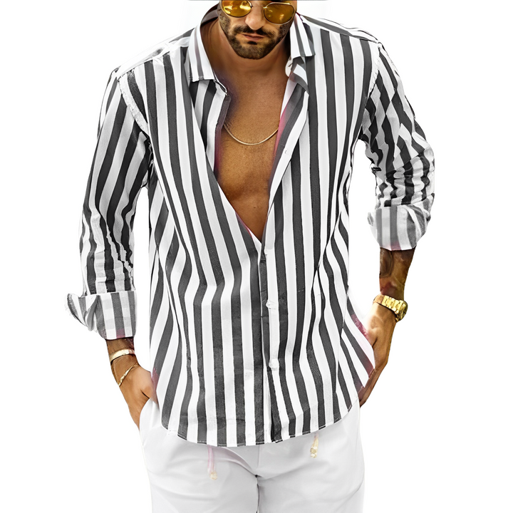 Damian | Relaxed Striped Button-Up Shirt