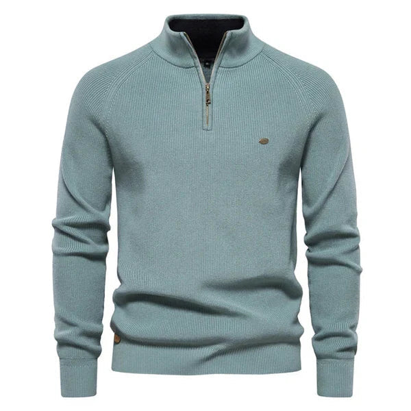 Patryk | Sweter Męski Rozpinany Dzielony Golf