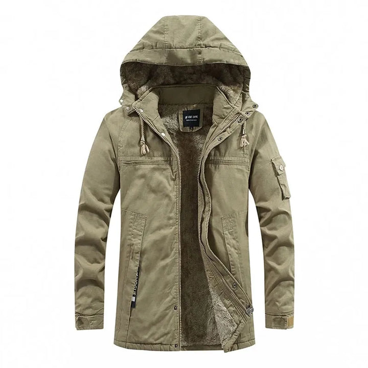 Oskar | Olive Relaxed Hooded Zip Jacket