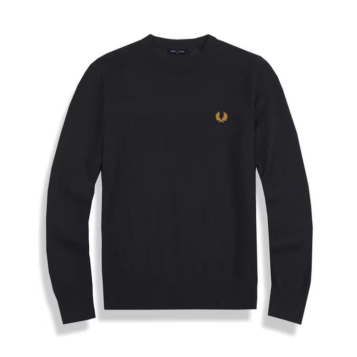 Tymon | Granatowy Sweter Meski z Okraglym Dekoltem