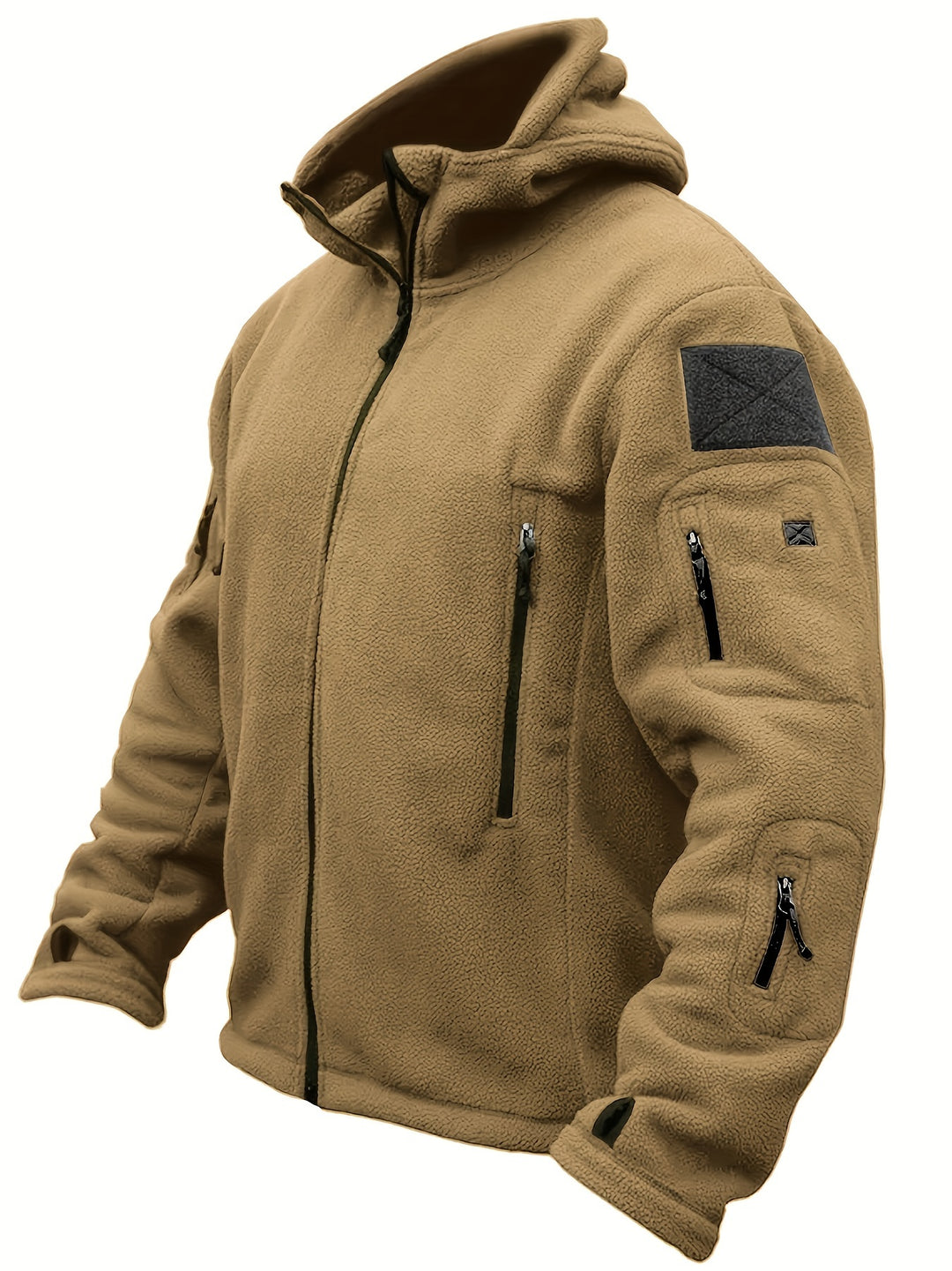 Miro | Czarna Bluza Polarowa z Kapturem