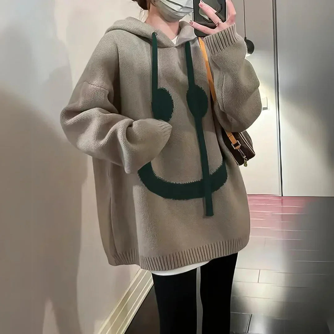 Oliwia | Bluza z Kapturem Oversize Graficzny Nadruk