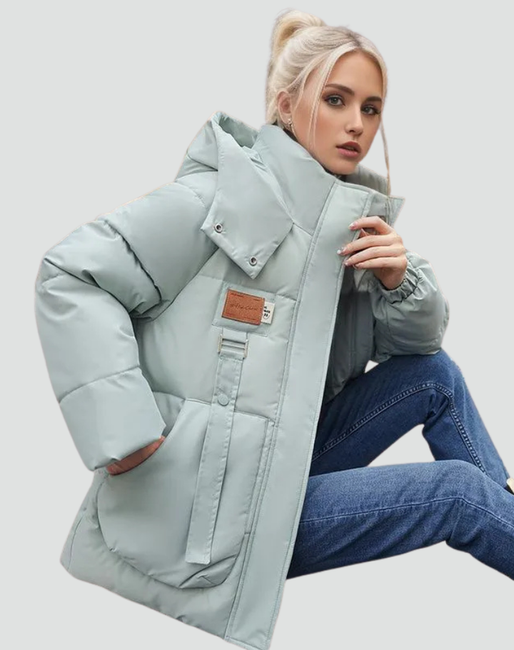 Sylwia | Kurtka Zimowa Damska Pikowana z Kapturem Oversize