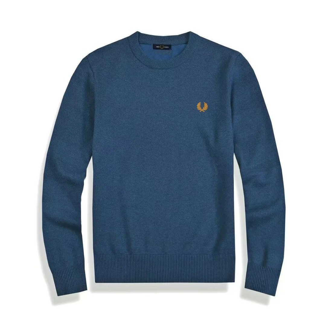 Tymon | Granatowy Sweter Meski z Okraglym Dekoltem