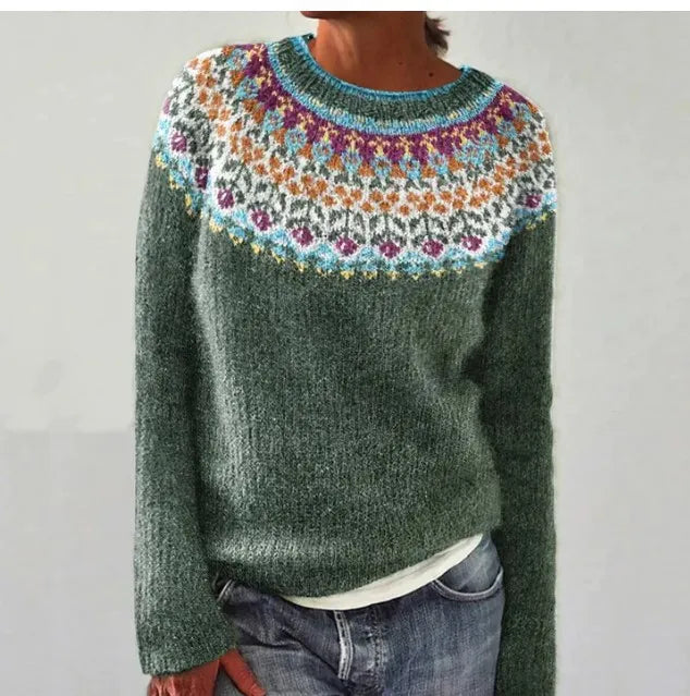 Iga | Sweter w Pasy Długi Rękaw Relaxed Fit