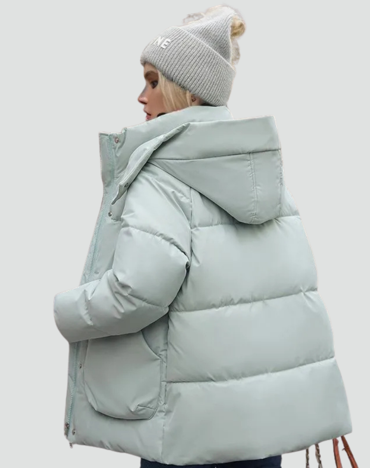 Sylwia | Kurtka Zimowa Damska Pikowana z Kapturem Oversize