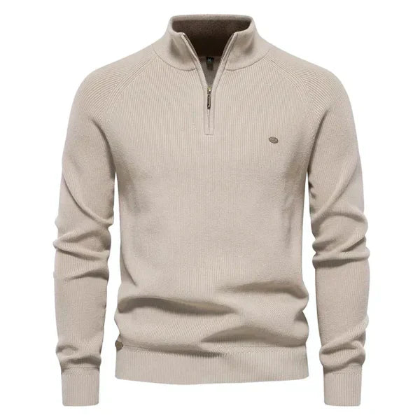 Patryk | Sweter Męski Rozpinany Dzielony Golf