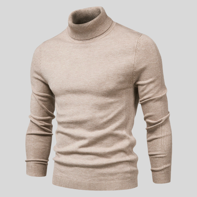 Igor | Męski Golf Dopasowany Sweter Dzianinowy Niebieski