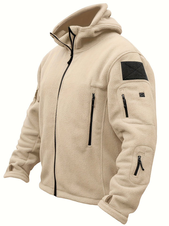 Leo | Czarna Bluza Kaptur Polar Zapinana Kieszenie