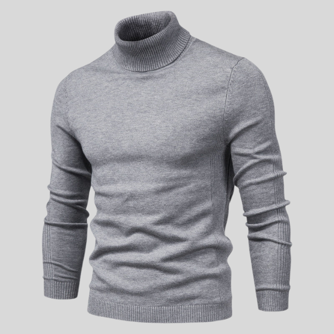Igor | Męski Golf Dopasowany Sweter Dzianinowy Niebieski