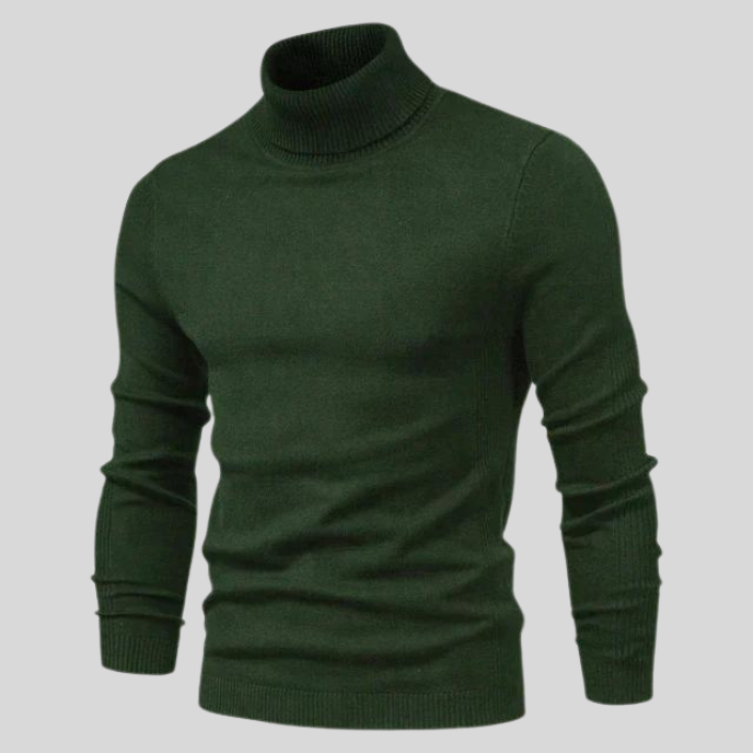 Igor | Męski Golf Dopasowany Sweter Dzianinowy Niebieski