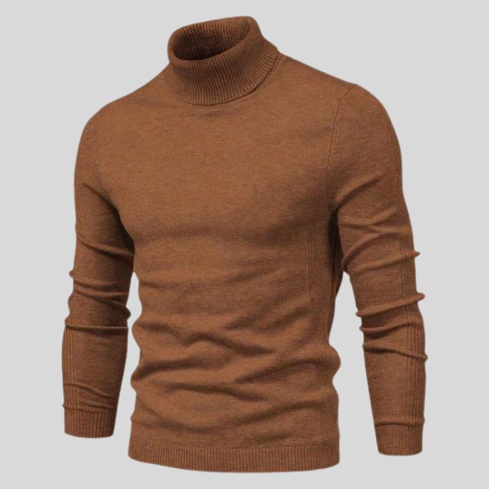 Igor | Męski Golf Dopasowany Sweter Dzianinowy Niebieski