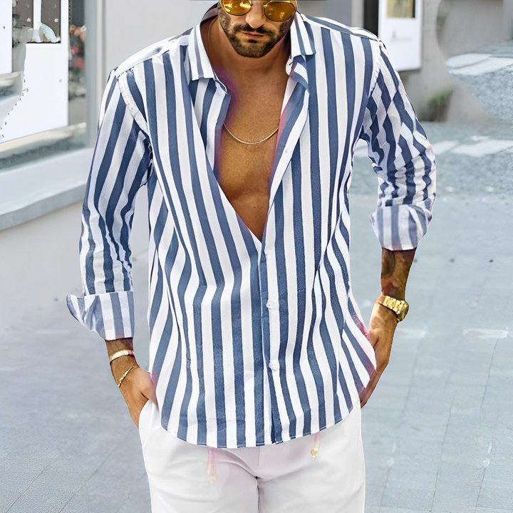 Damian | Relaxed Striped Button-Up Shirt