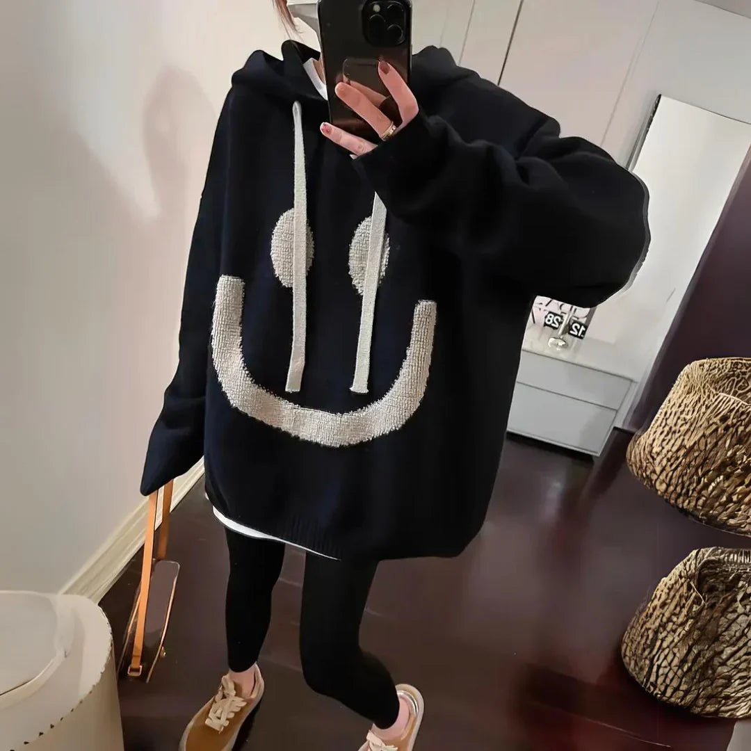 Julia | Bluza z Kapturem Oversize z Nadrukiem