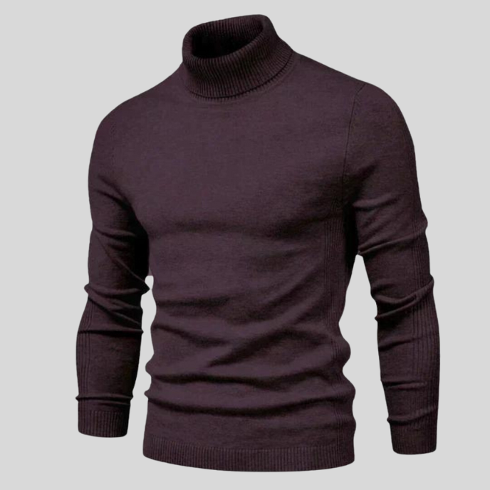 Igor | Męski Golf Dopasowany Sweter Dzianinowy Niebieski