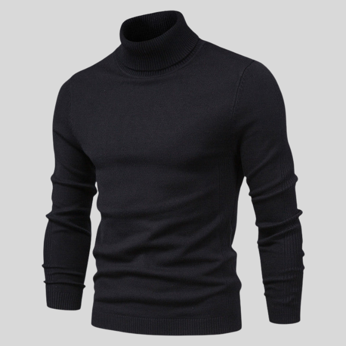 Igor | Męski Golf Dopasowany Sweter Dzianinowy Niebieski