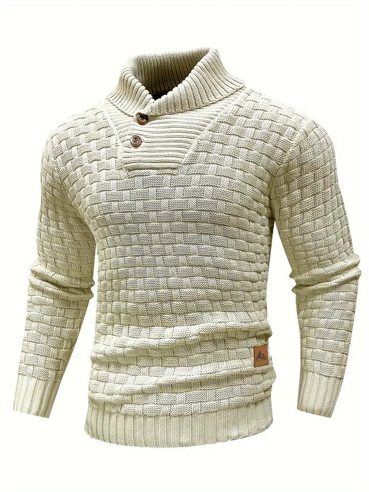 Marcin | Męski Sweter Knitwear Szalowy Kołnierz