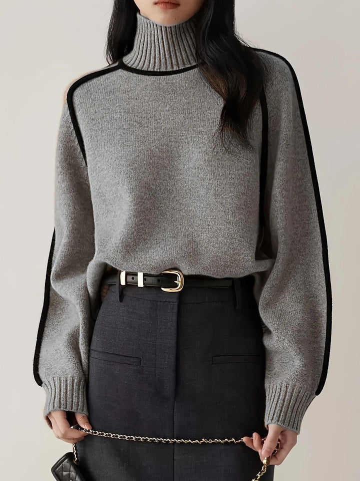 Paulina | Brązowy Golf Sweter Knitwear