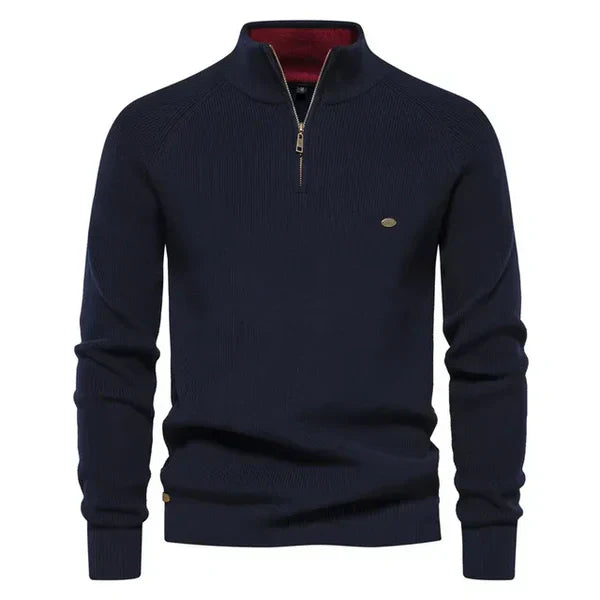 Patryk | Sweter Męski Rozpinany Dzielony Golf