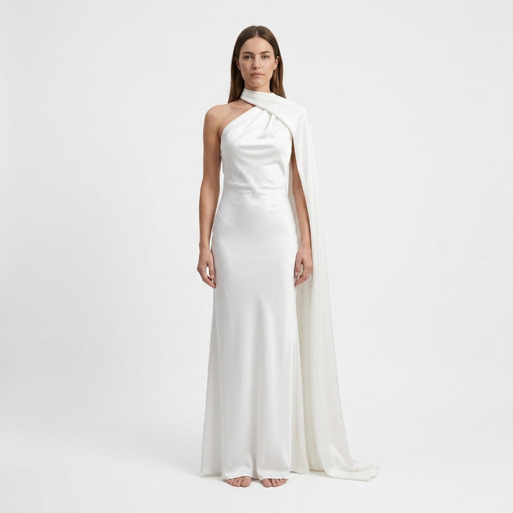 Joanna | Sukienki Wieczorowe Burgundowa Satynowa Maxi Halter