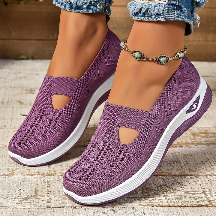 Emilia | Zielone Damskie Slip-On Tenisówki Dzianinowe