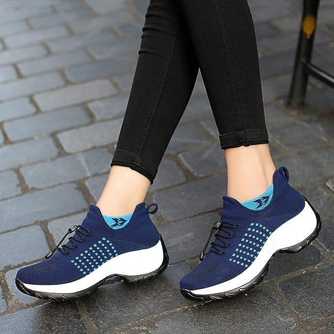Aleksandra | Buty Sportowe Damskie Bordowe Dziane Sznurowane