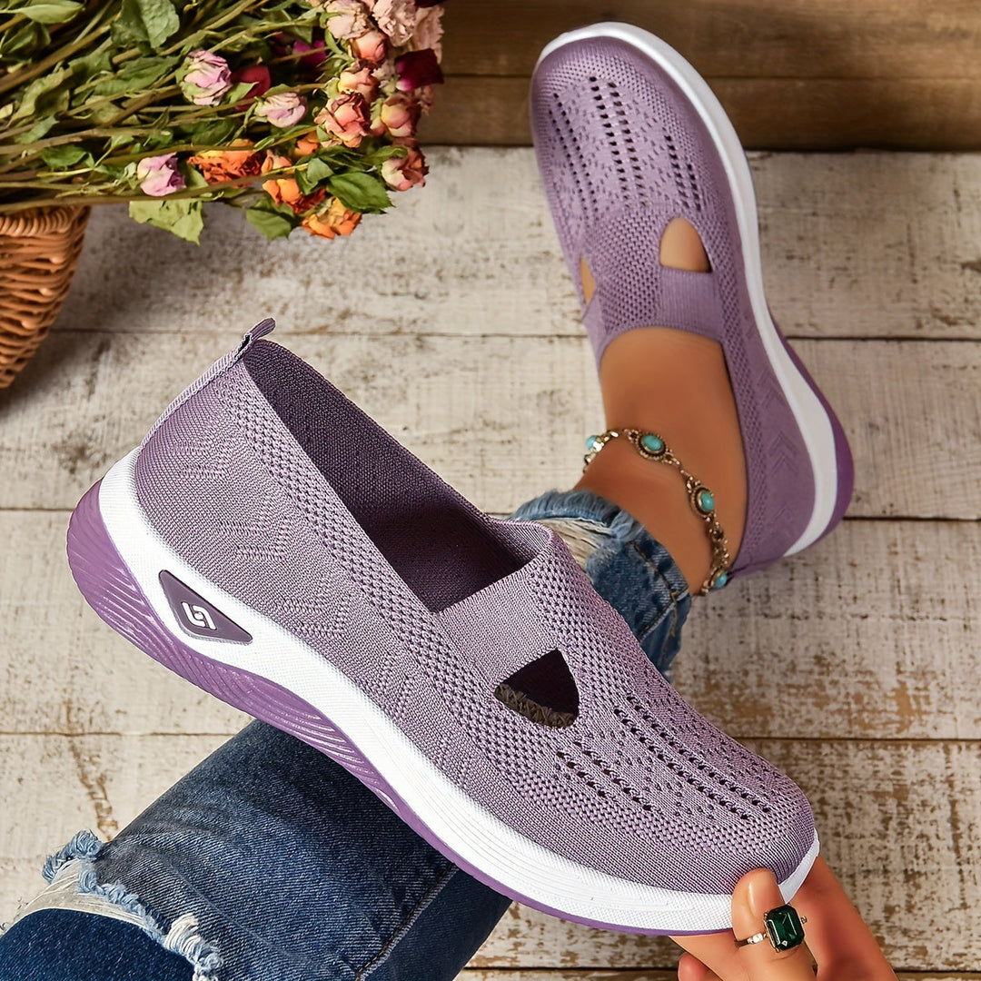 Emilia | Zielone Damskie Slip-On Tenisówki Dzianinowe