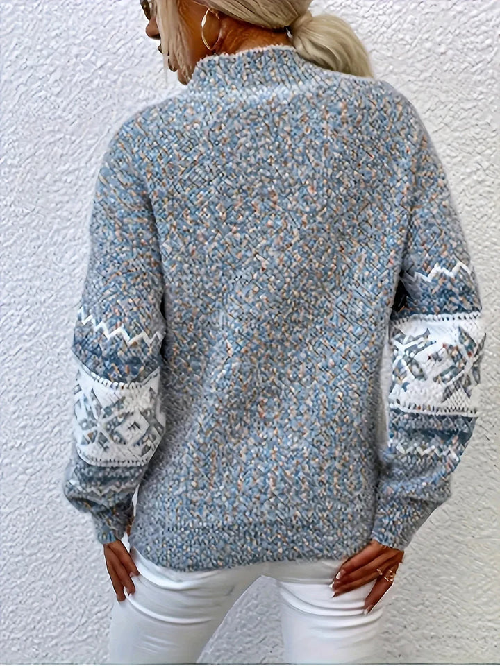 Marta | Sweter Wzorzysty Fair Isle Damska Długi Rękaw