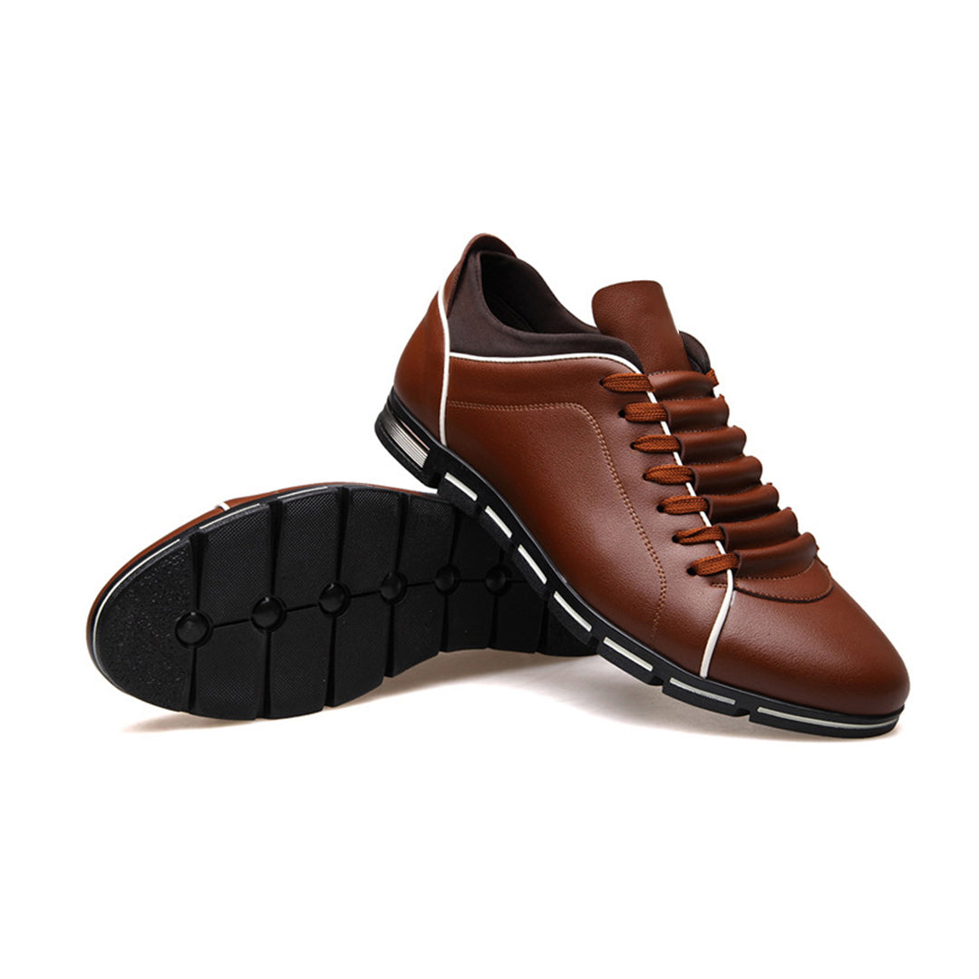 Igor | Skórzane Buty Minimalistyczne Męskie Sznurowane Brązowe