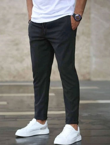 Igor | Męskie Spodnie Khaki Relaxed Fit ze Ściągaczem