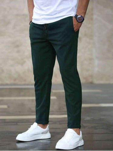 Igor | Męskie Spodnie Khaki Relaxed Fit ze Ściągaczem