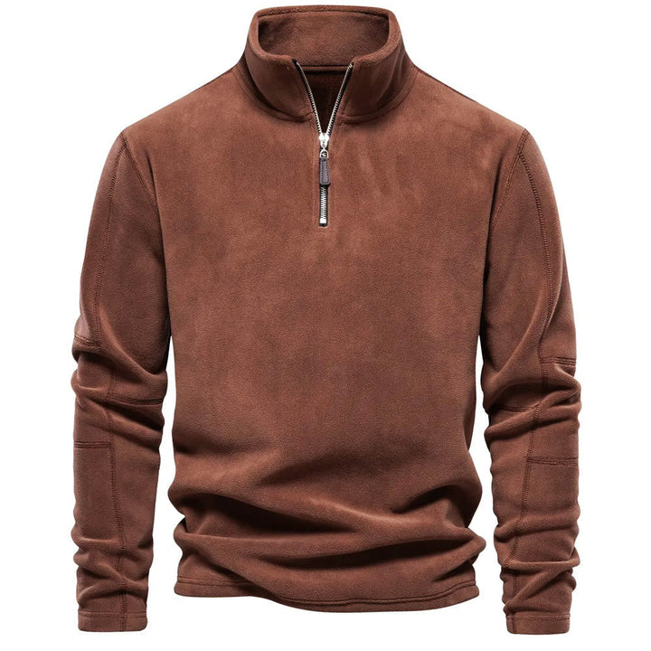 Tymon | Męski Polarowy Sweter Rozpinany Stójka