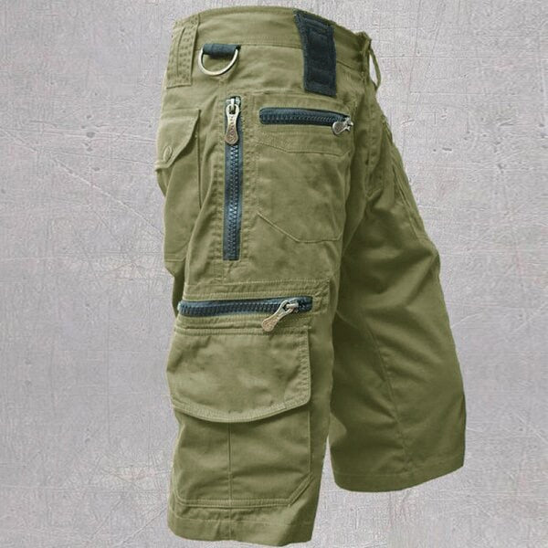 Oskar | Męskie Szorty Cargo Khaki Zapinane