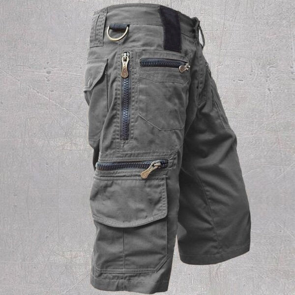 Oskar | Męskie Szorty Cargo Khaki Zapinane