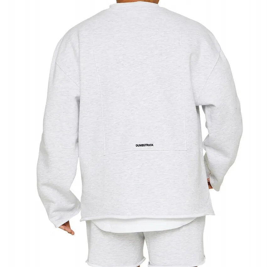 Paweł | Szary Dwuczęściowy Dres Bluzowo-Spodenkowy Oversize
