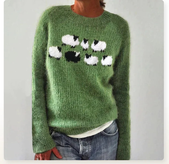 Iga | Sweter w Pasy Długi Rękaw Relaxed Fit