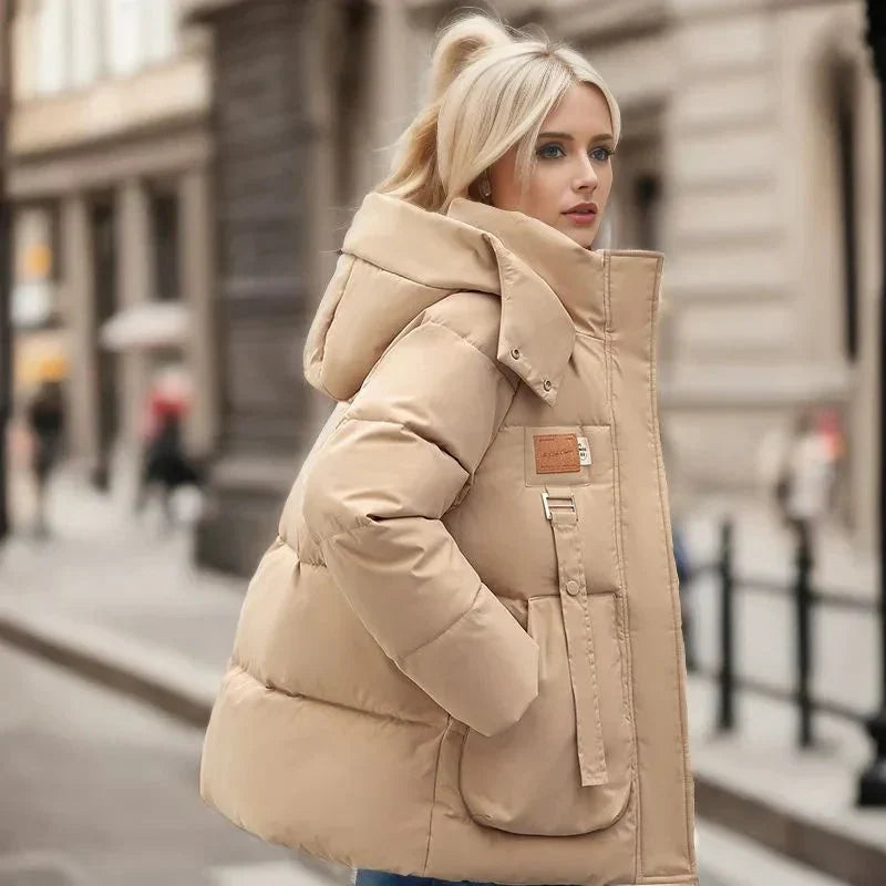 Sylwia | Kurtka Zimowa Damska Pikowana z Kapturem Oversize