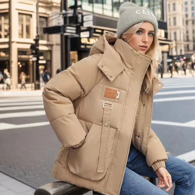 Sylwia | Kurtka Zimowa Damska Pikowana z Kapturem Oversize