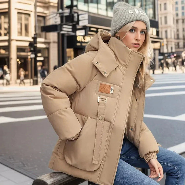 Sylwia | Kurtka Zimowa Damska Pikowana z Kapturem Oversize