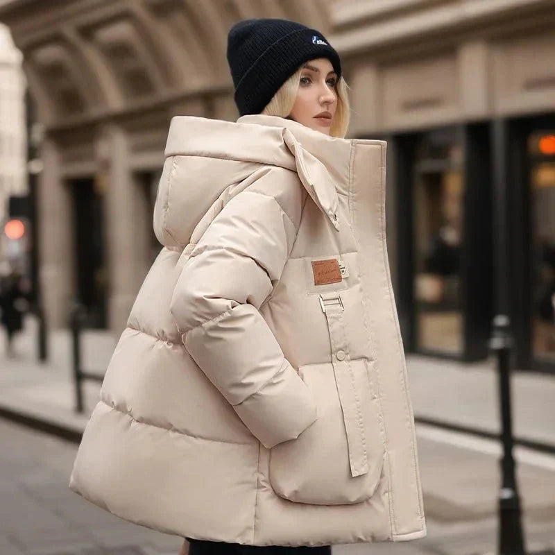 Sylwia | Kurtka Zimowa Damska Pikowana z Kapturem Oversize