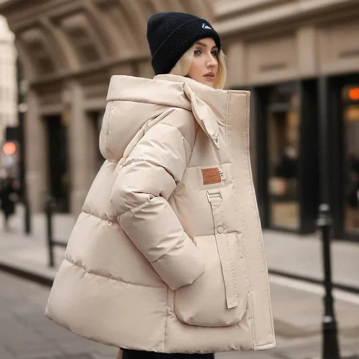 Sylwia | Kurtka Zimowa Damska Pikowana z Kapturem Oversize
