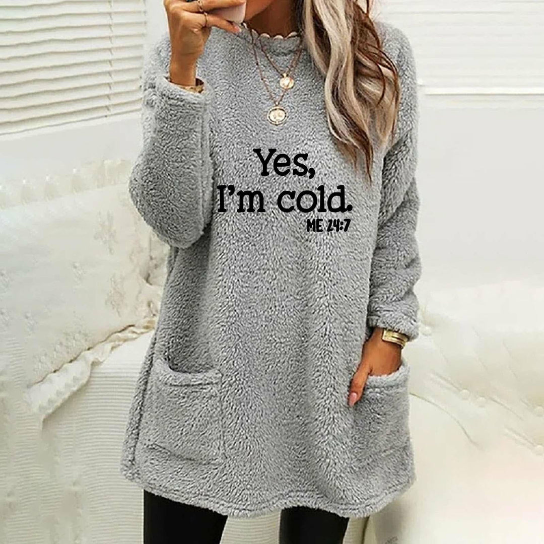 Weronika | Różowa Bluza Tunika z Kieszeniami Oversize