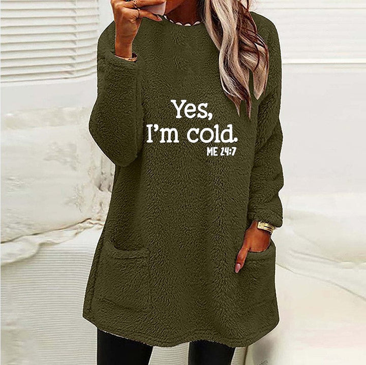 Weronika | Różowa Bluza Tunika z Kieszeniami Oversize