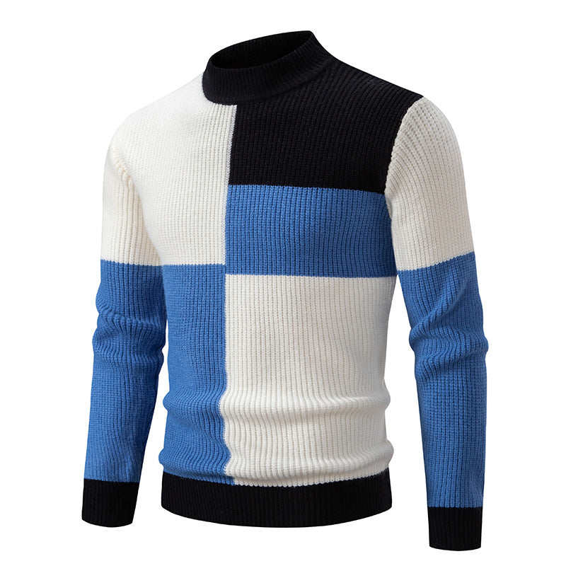Maciej | Męski Golf Wielokolorowy Dzianinowy Sweter