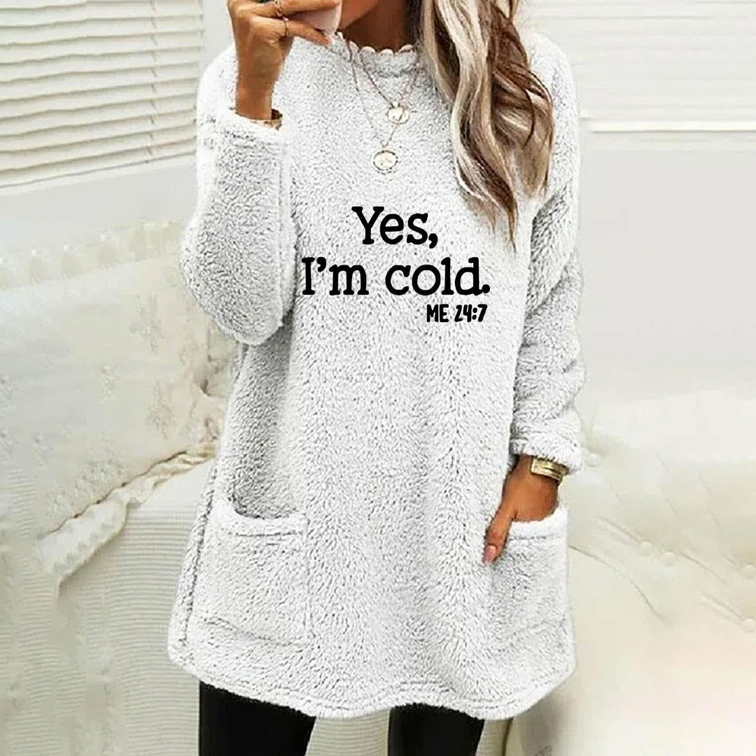 Weronika | Różowa Bluza Tunika z Kieszeniami Oversize