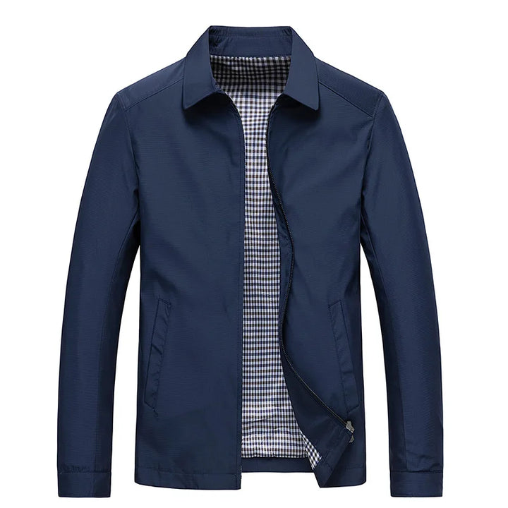 Dawid | Czarna Kurtka Bomber Męska Nylon Zamek